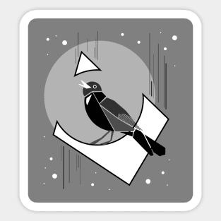 Singing mockingbird at night Sticker
